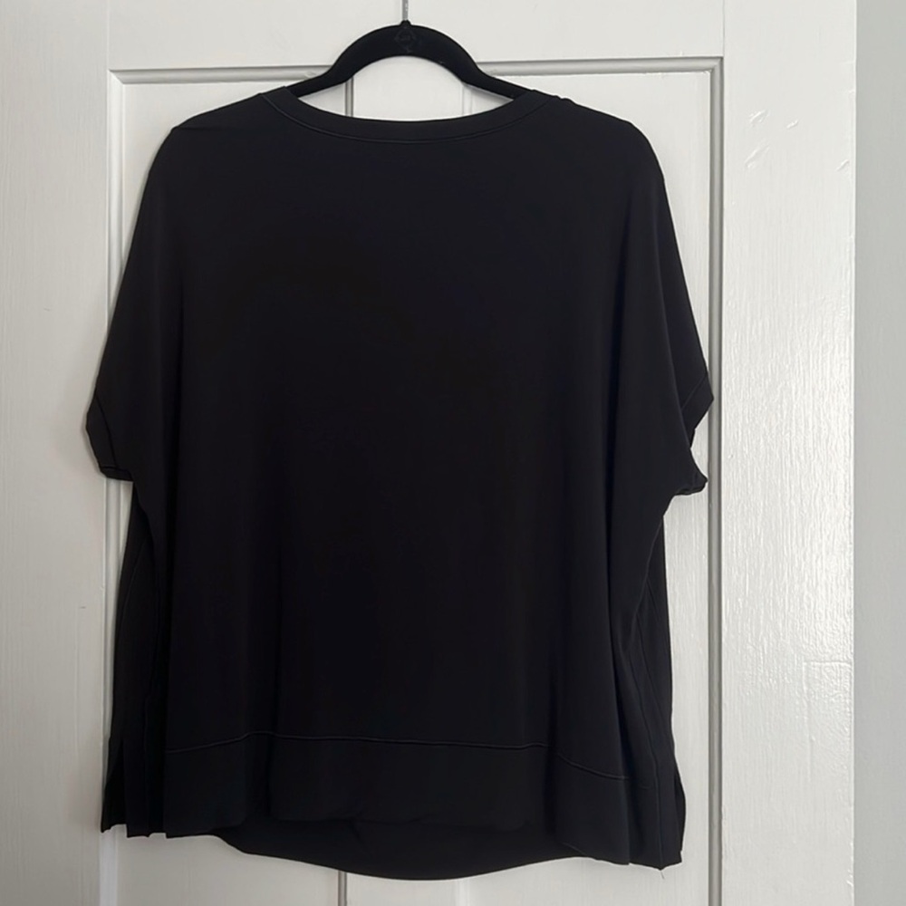 Athleta Relaxed Weekender Tee Black Size XL Oversized Tencel Modal - Picture 3 of 6